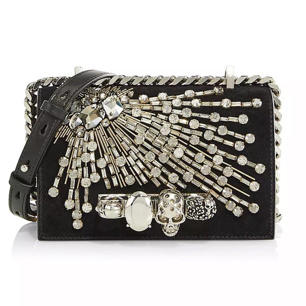🔥🔥ALEXANDER MCQUEEN MINI EMBELLISHED JEWELED SATCHEL. BRAND NEW W/TAGS